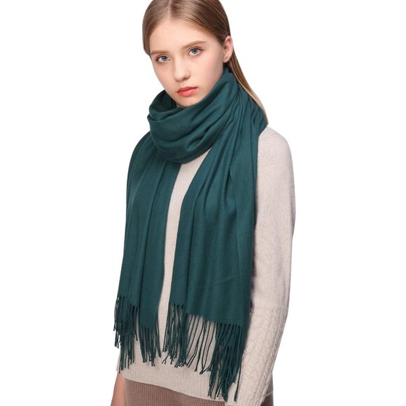 ⚡Women's Green Pashmina Shawls Evening Dress Bridesmaid Winter Warm Long Scarf - Picture 1 of 7